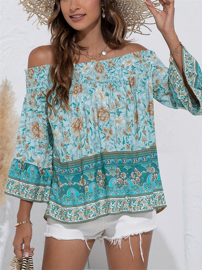 Alina bloes met bloemenprint en off-the-shoulder blouse