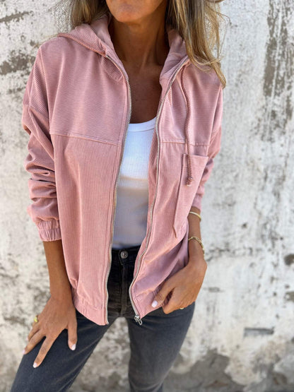 Shanna | Corduroy hoodie met rits