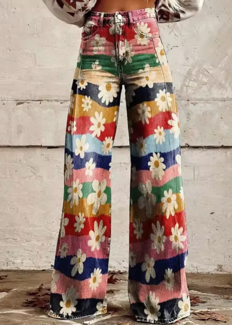 Anzhela - Wijde broek met kleurrijke print