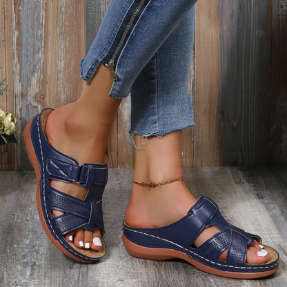 Lederen sandalen met open teen voor dames - Brielle