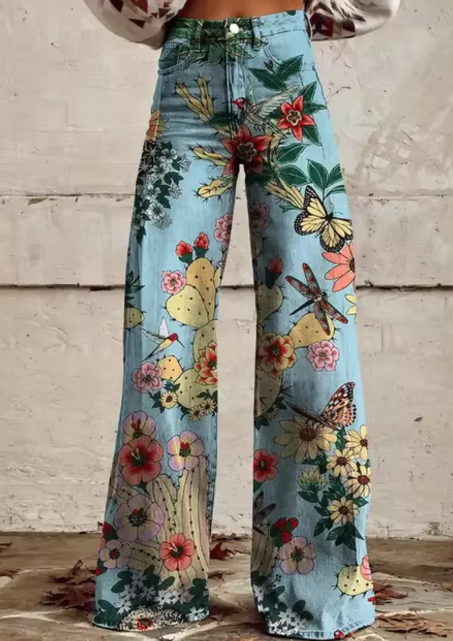 Anzhela - Wijde broek met kleurrijke print