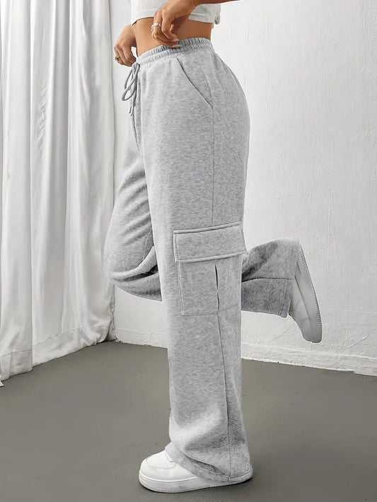 Mara - Rechte joggingbroek met klepzakken voor dames