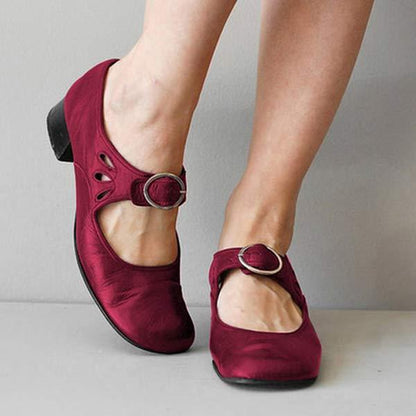 Orthopedische vintage schoenen met ronde teen - opaal