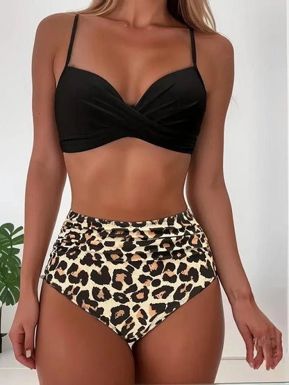 Bikini Dames - Tropische Collectie - Vibrante Print, V-hals, Verstelbare Bandjes - Perfect voor Zonnige Dagen