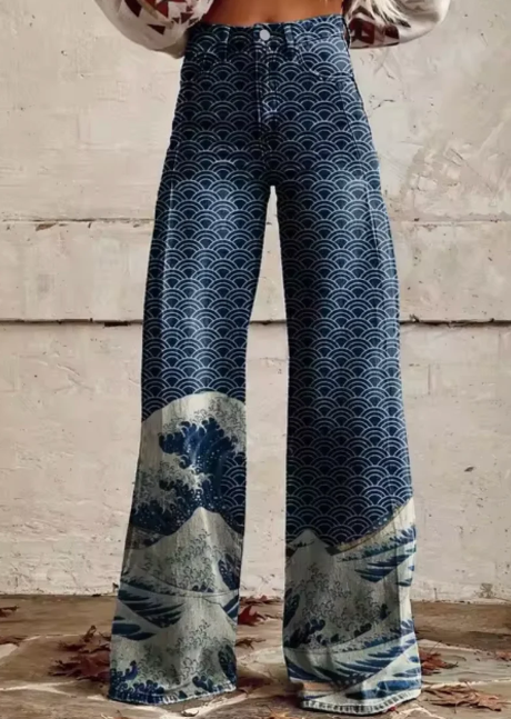 Anzhela - Wijde broek met kleurrijke print