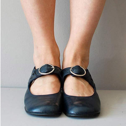 Orthopedische vintage schoenen met ronde teen - opaal