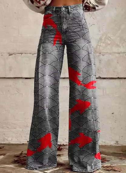 Anzhela - Wijde broek met kleurrijke print