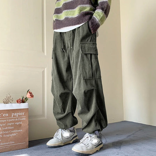 Yusuf - Baggy corduroy cargo broek voor heren