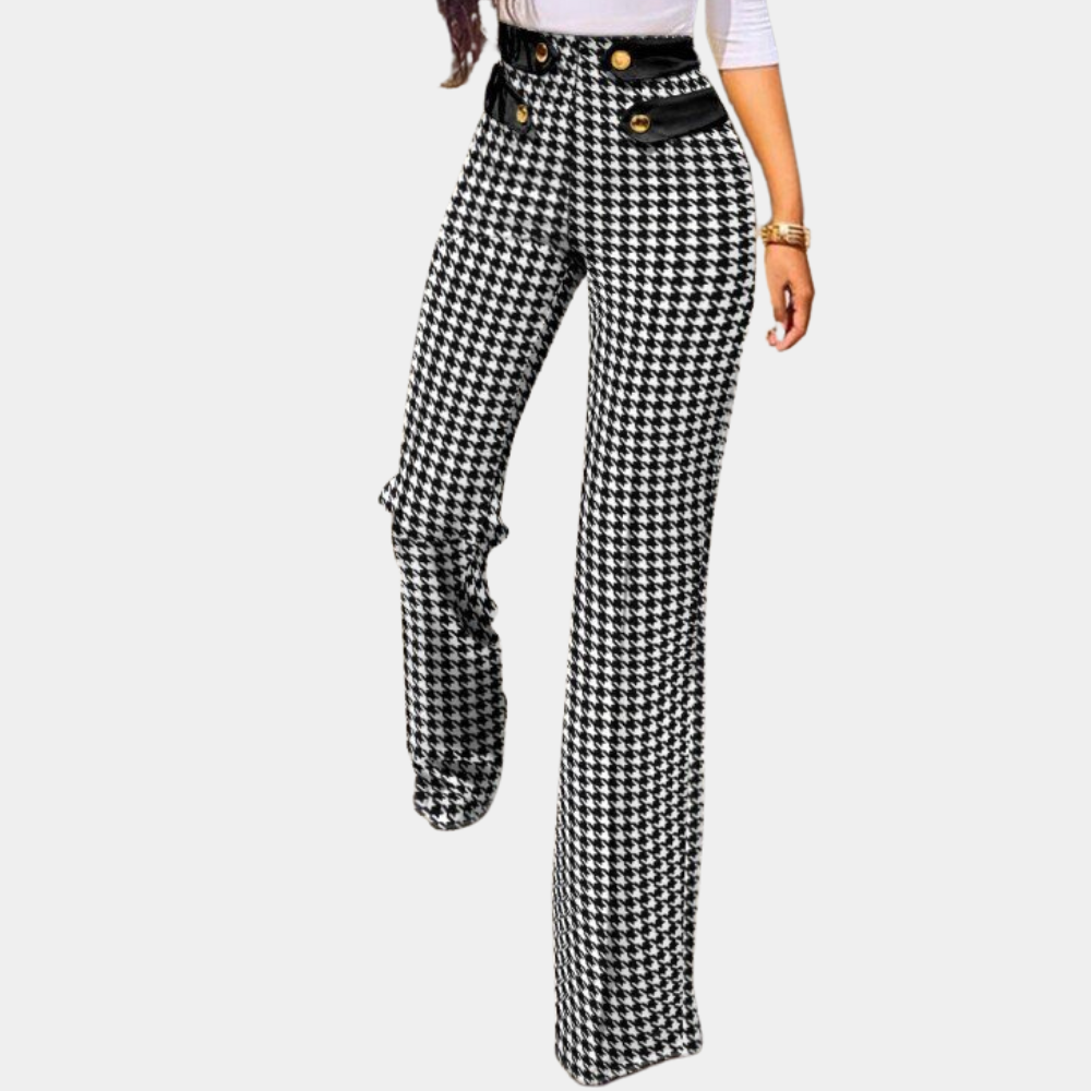 Zahara - Tijdloze Houndstooth broek voor dames