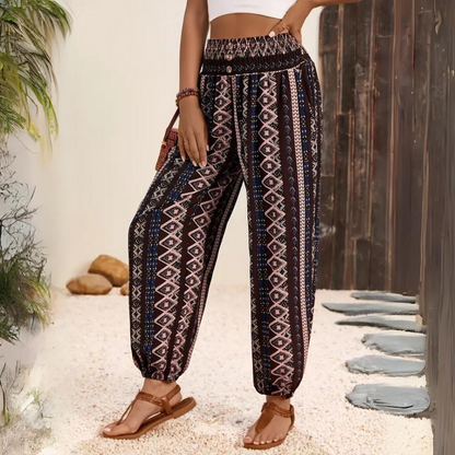 Ellie - Vintage bohemian damesbroek met elastische taille