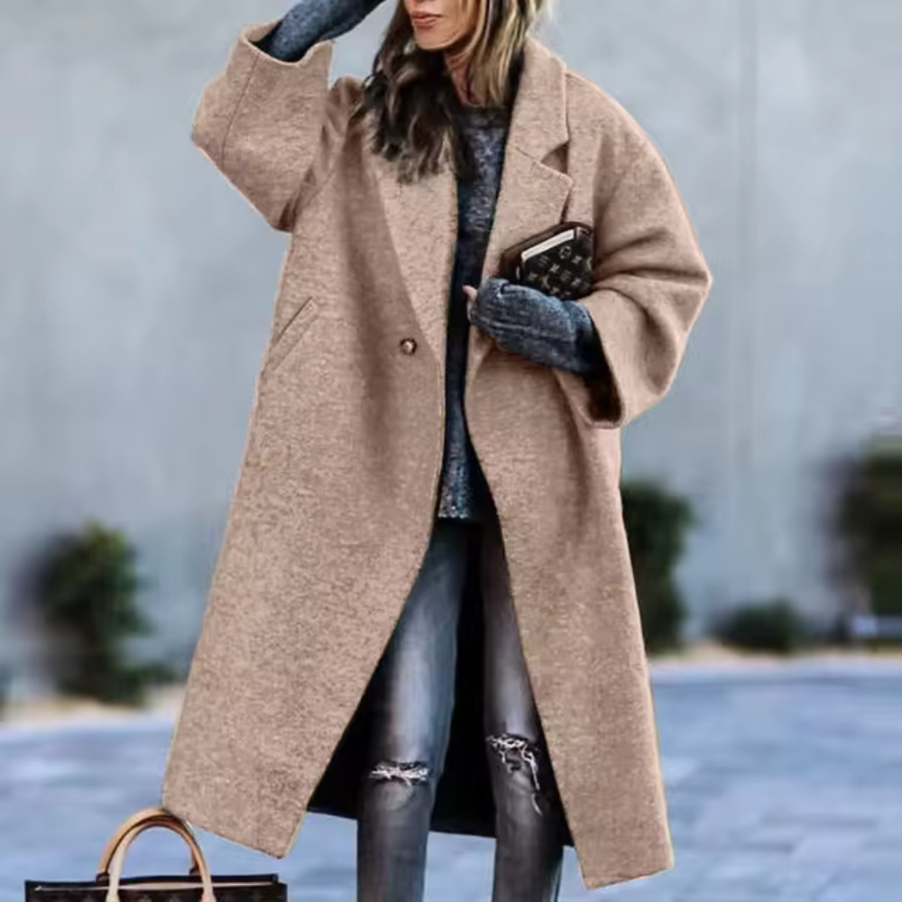 Gisele - Elegante lange mouwen winterjas