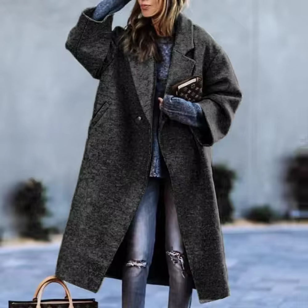 Gisele - Elegante lange mouwen winterjas