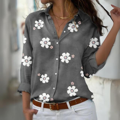 Inès - Elegante Dames Bloemen Blouse