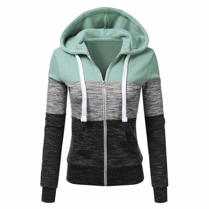 Shanna | Driekleurige hoodie met rits