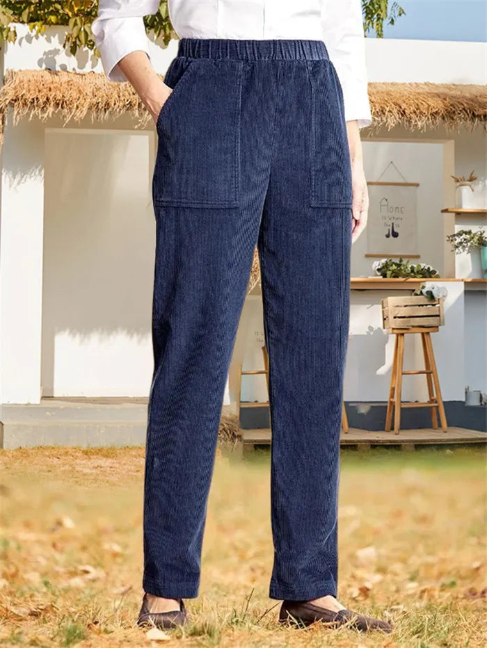 Lina - Effen Corduroy Broek voor dames