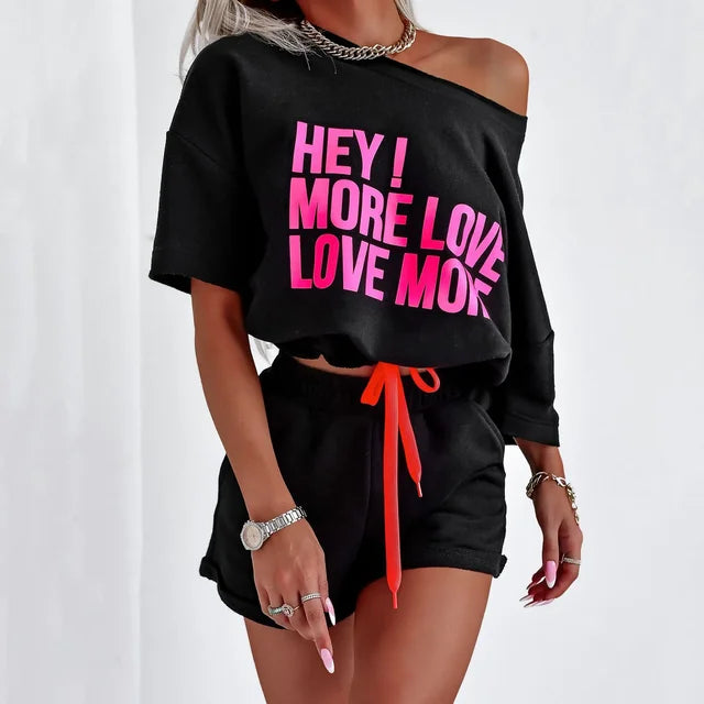 Love - Korte broek met letterprint en elastische shortset