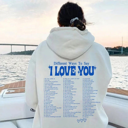 Clara | Hoodie met "I Love You" slogan in verschillende talen