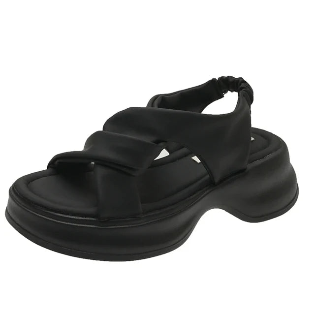 Dikke, open teen, gedraaide zomerse gladiator sandalen - Capri