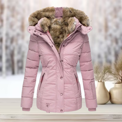 Elegante winterjas met bontvoering en capuchon - luxueus en warm voor vrouwen