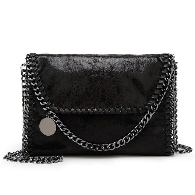 Océane - Suède clutch tas met ketting versieringen