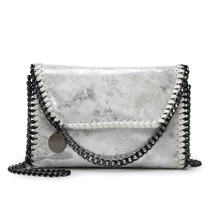 Océane - Suède clutch tas met ketting versieringen