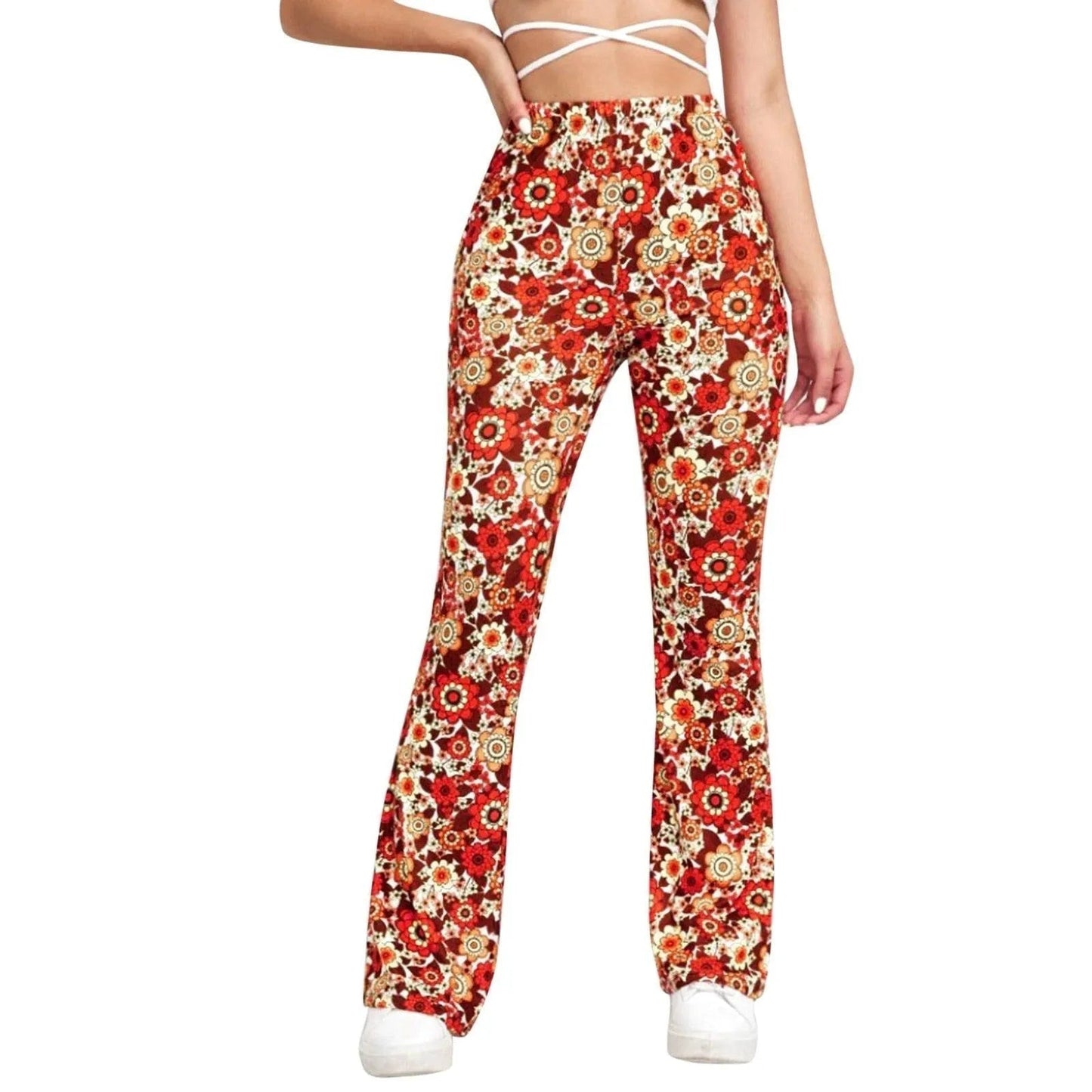 Flared Broek - Bloemenprint - Elastische Taille