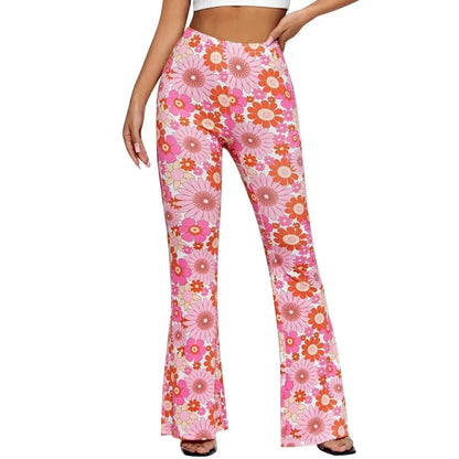 Flared Broek - Bloemenprint - Elastische Taille