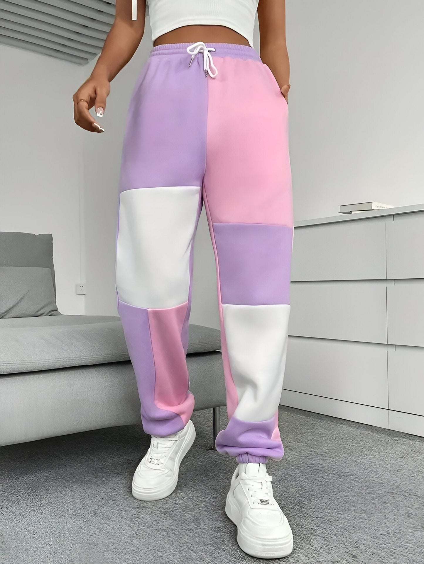 Tereza | Colour-Block losse joggingbroek - comfort ontmoet stijl