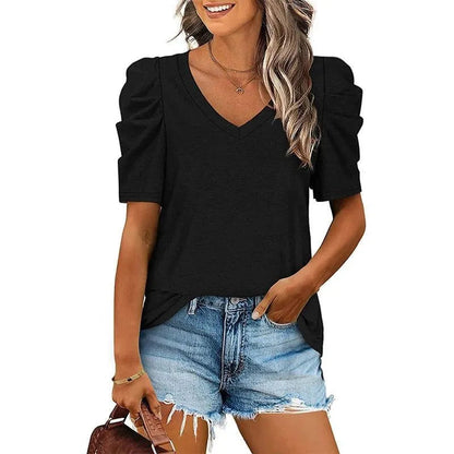 Dames T-shirt - V-hals - Losse Pasvorm - Perfect voor Casual Gelegenheden