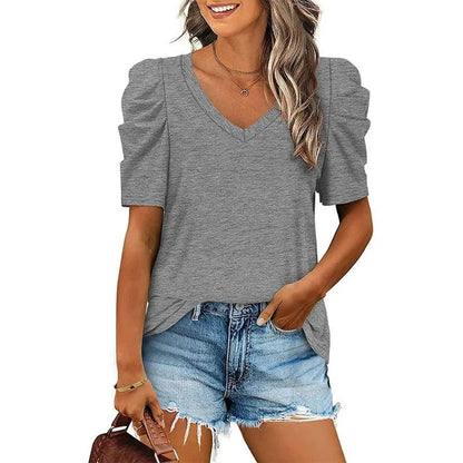 Dames T-shirt - V-hals - Losse Pasvorm - Perfect voor Casual Gelegenheden