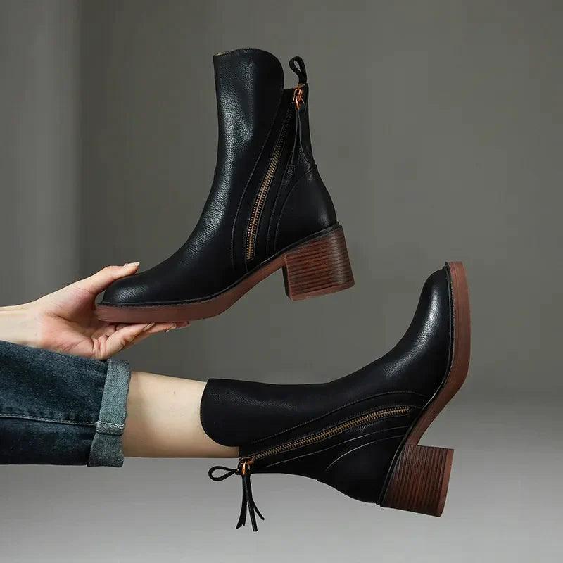 Nena Boots | Ladies leather boots with zipper