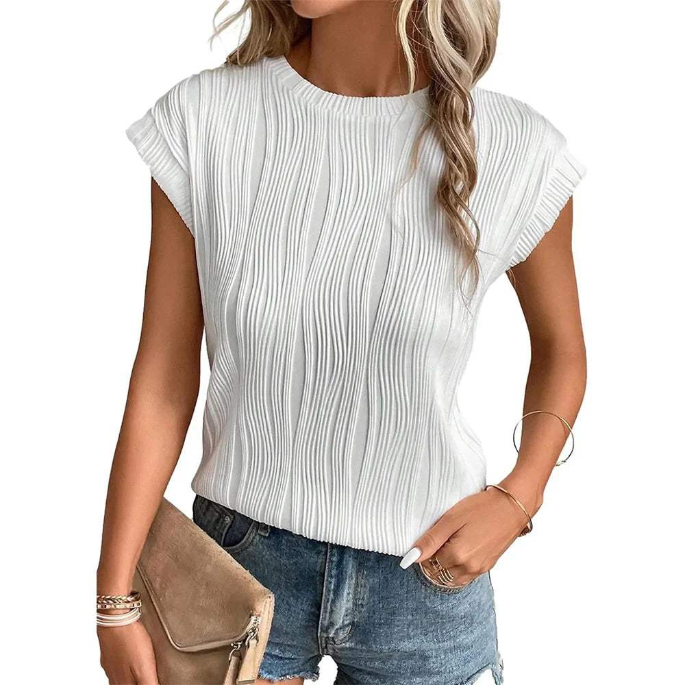 Dames T-shirt - Gestreept - Korte Mouwen - Perfect voor Casual en Nette Look