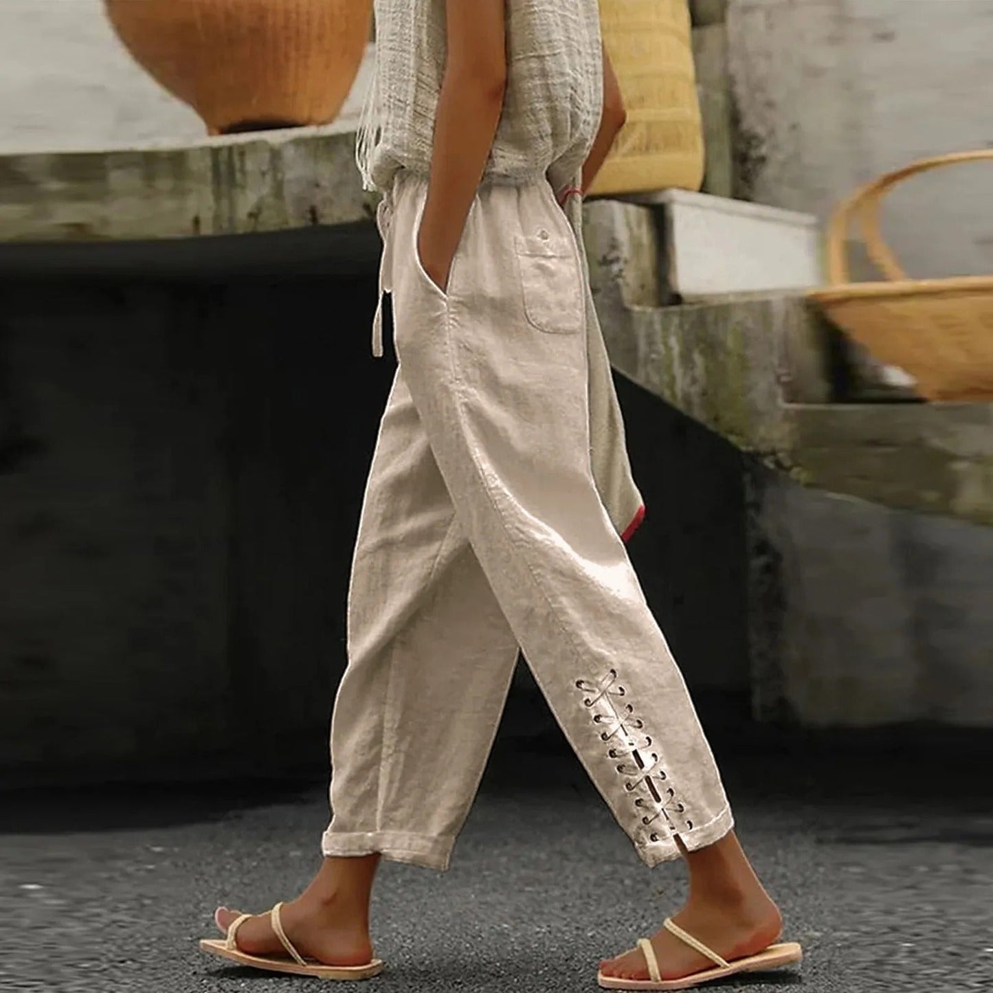 Clara - Casual baggy broek met wijde pijpen